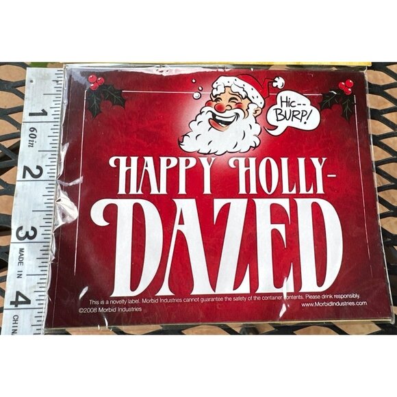8-pc. Mistle-Tonic Happy Holly-Dazed Elf Nog Ebeneezer Novelty Bottle Labels-NEW - Picture 5 of 7